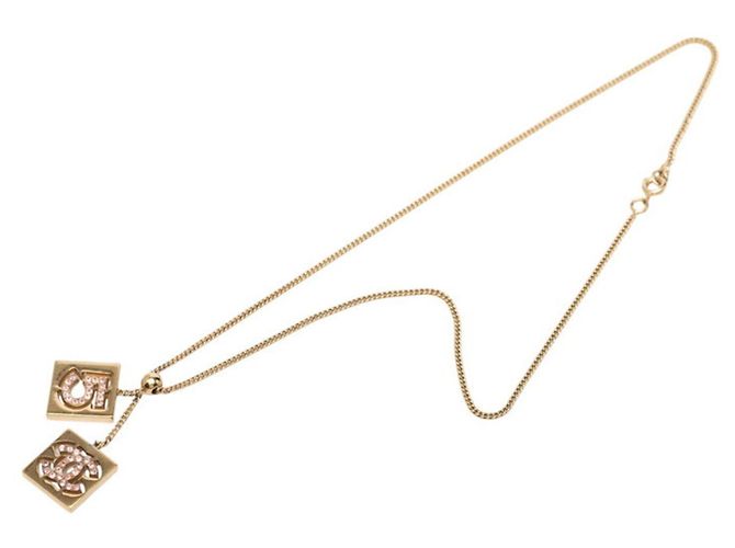 Chanel Coco Mark No. 5 Platten-Kettenhalskette Golden - Ansicht 3