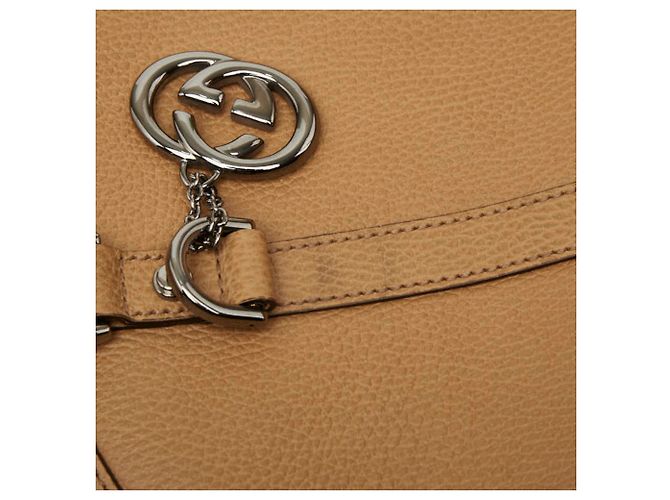 Borsa Tote e a tracolla Gucci in pelle beige - vista 8