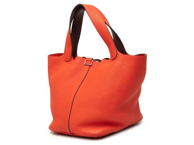 Hermès Bolsa Hermes Picotin Lock Touch MM Vermelho Laranja - vista 2