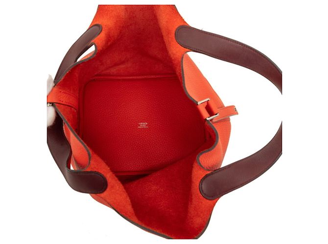 Hermès Bolsa Hermes Picotin Lock Touch MM Vermelho Laranja - vista 4