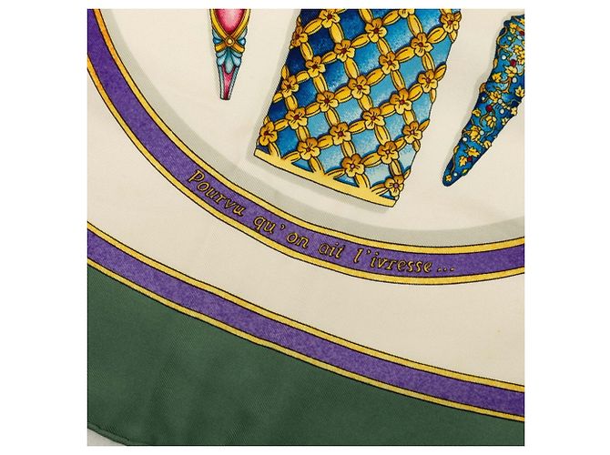 Hermès Carré Hermes 90 Multicolore Vert - vue 5