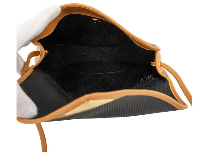 Autre Marque Bolsa de ombro Saint Laurent Cassandra com logótipo triangular Preto Bege - vista 4
