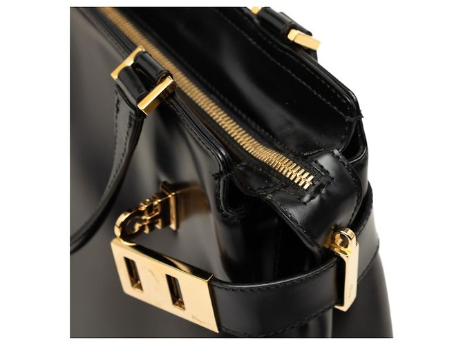 Borsa Salvatore Ferragamo in pelle nera Gancini - vista 5