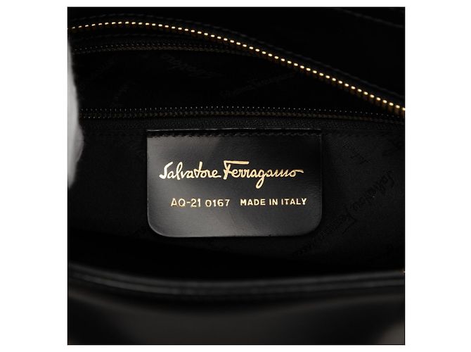 Borsa Salvatore Ferragamo in pelle nera Gancini - vista 6