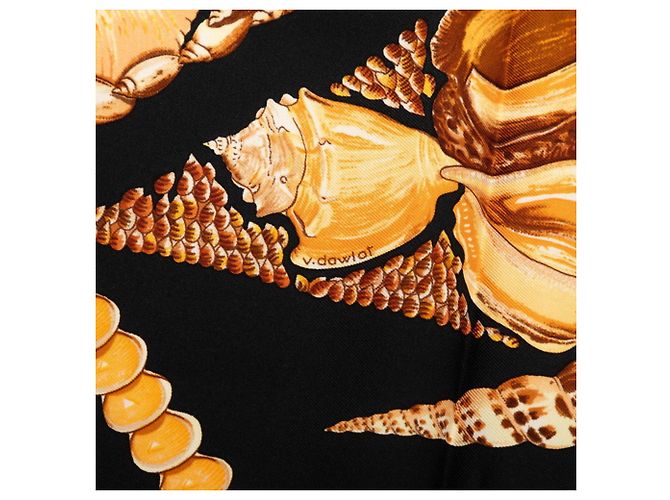 Hermès Lenço Hermes Carre 90 Rocaille Seashell Preto Multicor - vista 5