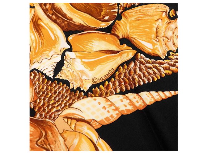 Hermès Lenço Hermes Carre 90 Rocaille Seashell Preto Multicor - vista 6