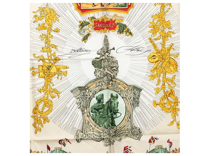 Hermès Foulard Hermes Carre 90 Sanssouci Palace Nero Multicolore - vista 2