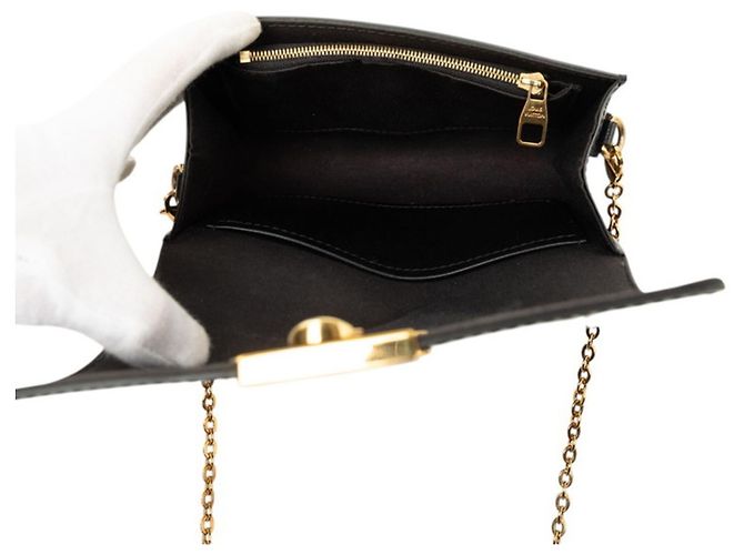 Louis Vuitton Pochette Louise PM Borsa a Tracolla con Catena Nero - vista 4