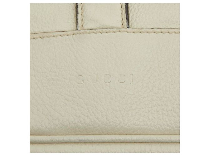 Gucci White Leather Bamboo Backpack - view 10