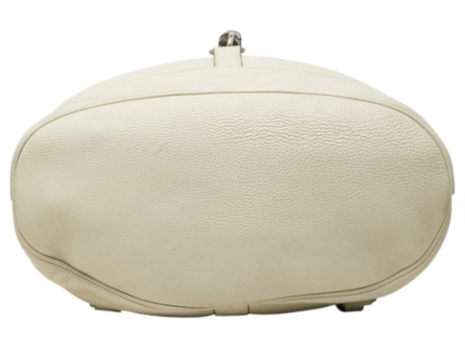 Gucci White Leather Bamboo Backpack - view 3