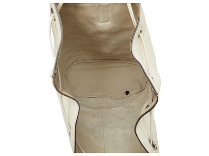 Gucci White Leather Bamboo Backpack - view 8