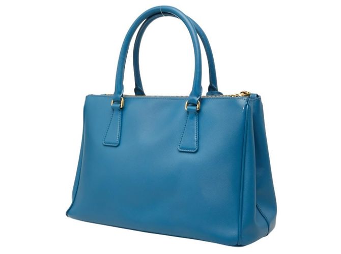 Borsa a mano/Borsa a tracolla Prada Galleria con placca logo triangolare Blu - vista 2