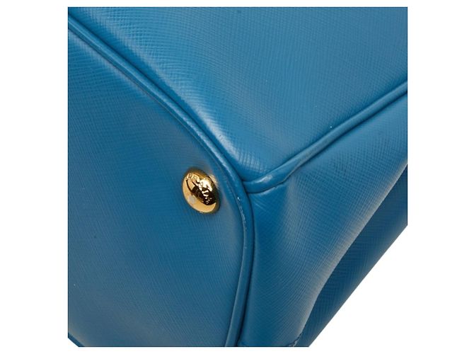 Borsa a mano/Borsa a tracolla Prada Galleria con placca logo triangolare Blu - vista 4