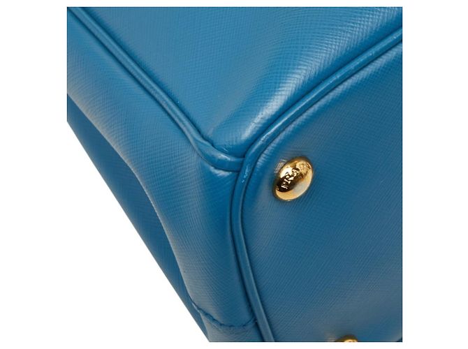 Borsa a mano/Borsa a tracolla Prada Galleria con placca logo triangolare Blu - vista 5
