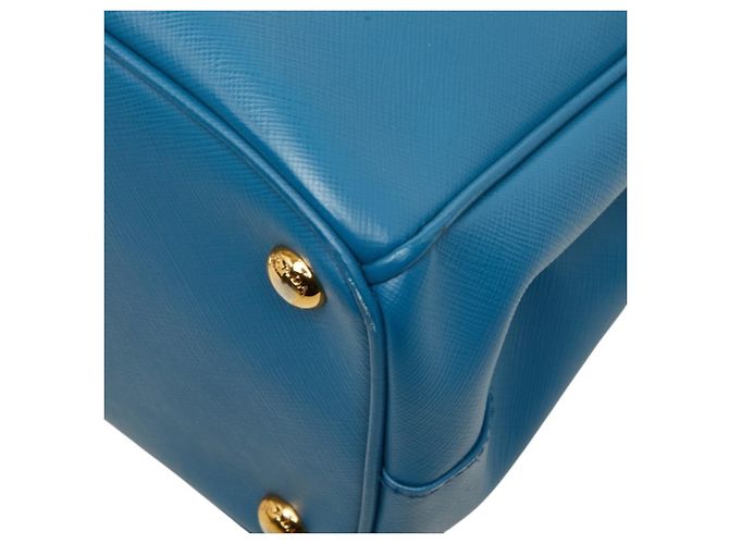 Borsa a mano/Borsa a tracolla Prada Galleria con placca logo triangolare Blu - vista 6