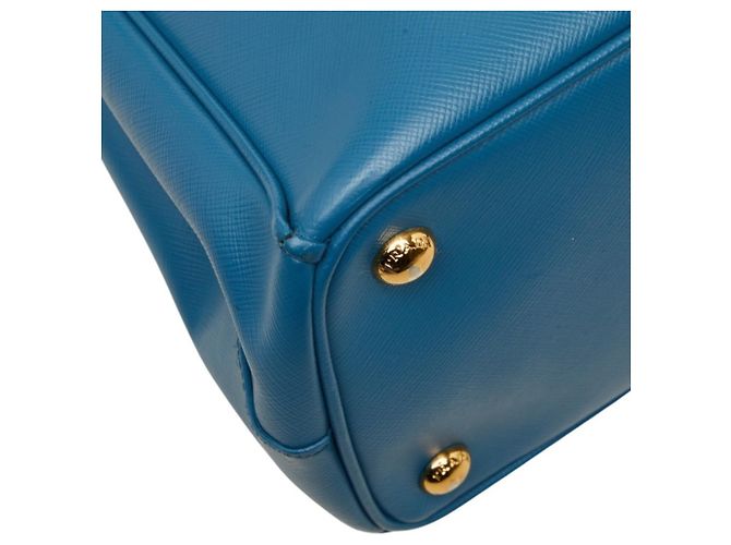 Borsa a mano/Borsa a tracolla Prada Galleria con placca logo triangolare Blu - vista 7