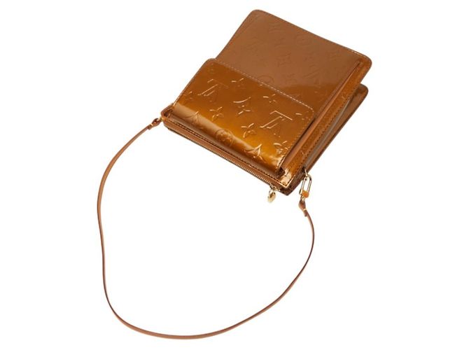 Borsa a tracolla Louis Vuitton Monogram Vernis Mott Marrone Bronzo - vista 8