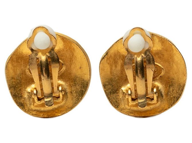 Chanel Coco Mark Vintage Runde Ohrringe Golden - Ansicht 2
