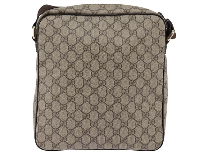Gucci Messenger Bag mit Front-Reißverschluss aus GG coated Canvas Small Beige - Ansicht 2