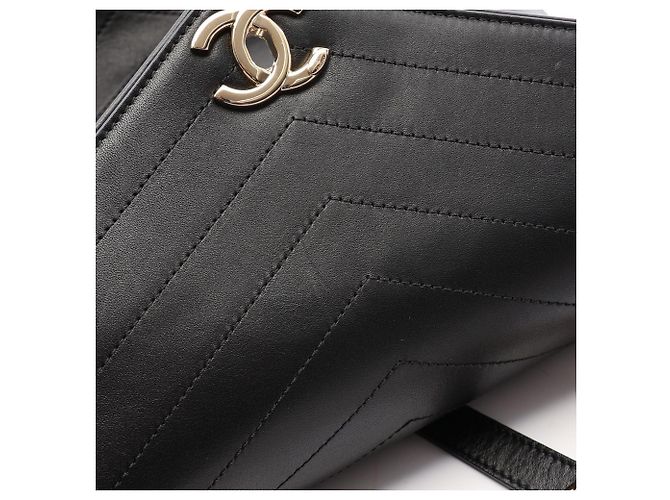 Chanel V-Stitch Leather Backpack Black - view 8