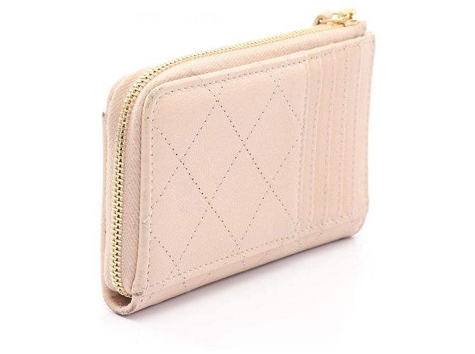 Porta-cartões em couro rosa Chanel - vista 2