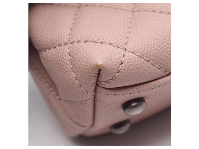 Borsa a mano 2-Way Chanel Coco Handle Flap Matelassé Rosa - vista 11