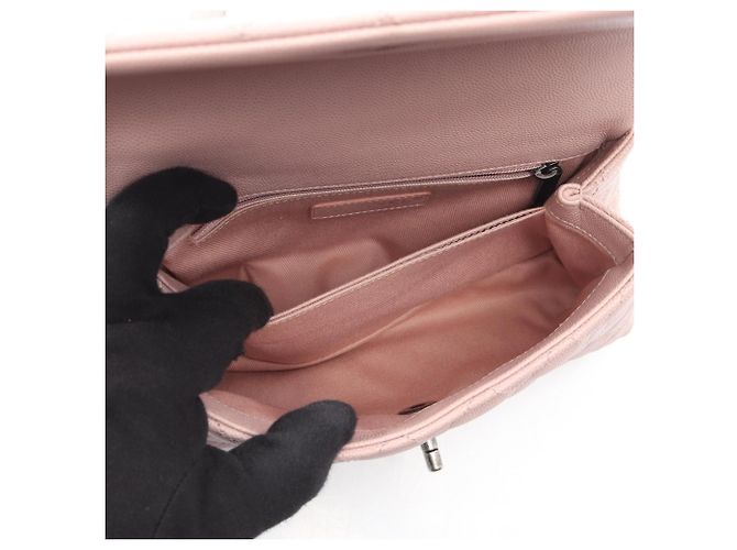 Borsa a mano 2-Way Chanel Coco Handle Flap Matelassé Rosa - vista 3