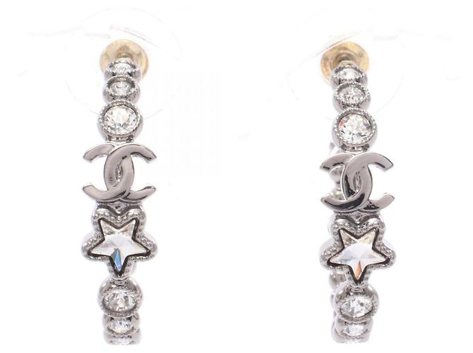 Chanel Coco Mark Star Creolen Silber - Ansicht 2