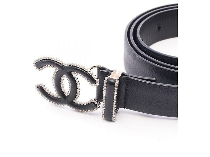 Timeless Chanel Coco Mark Gürtel mit Strasssteinen Schwarz - Ansicht 2