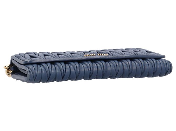 Miu Miu Matelassé Schultertasche Marineblau - Ansicht 5