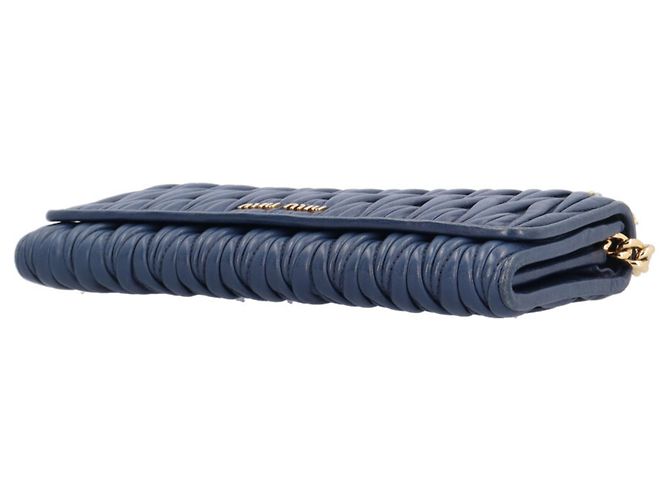 Miu Miu Matelassé Schultertasche Marineblau - Ansicht 6