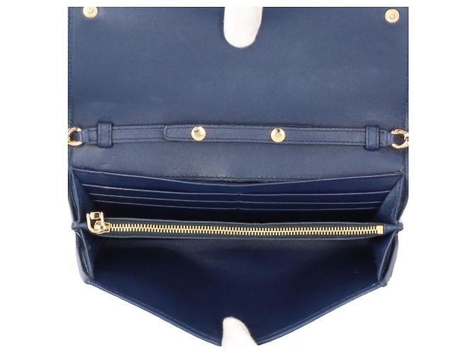 Miu Miu Matelassé Schultertasche Marineblau - Ansicht 7