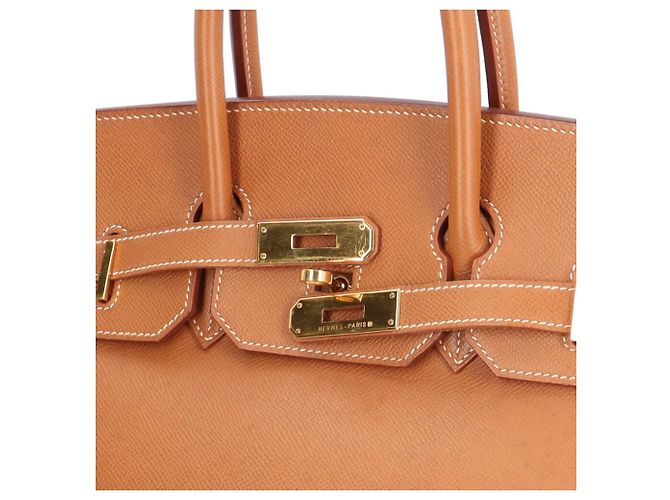 Hermès Sac à main Hermes Birkin 35 en cuir Togo marron Doré - vue 14