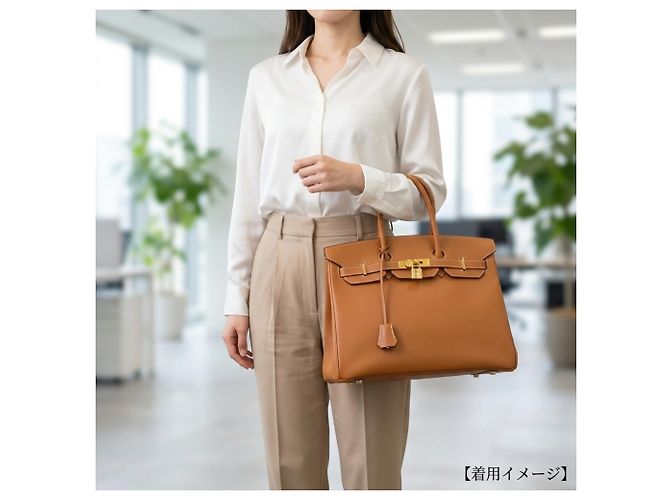 Hermès Sac à main Hermes Birkin 35 en cuir Togo marron Doré - vue 16