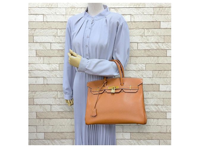 Hermès Sac à main Hermes Birkin 35 en cuir Togo marron Doré - vue 2