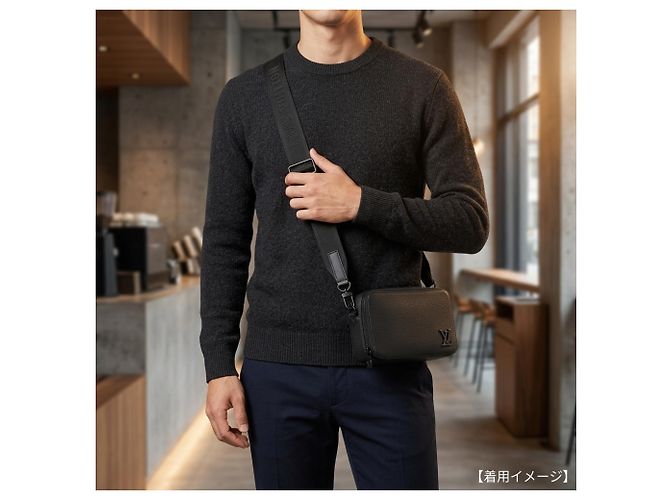 Borsa a tracolla Louis Vuitton Alpha Wearable Wallet Aerogram Nero - vista 12