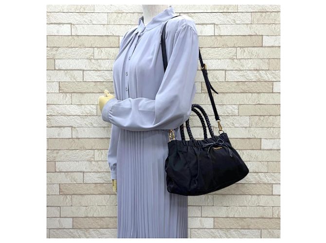 Bolsa de ombro Prada em nylon Preto - vista 2