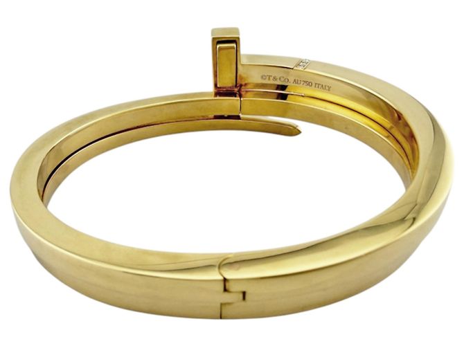 Autre Marque Bracciale rigido Tiffany & Co. T Square Wrap in oro giallo 18K - vista 4