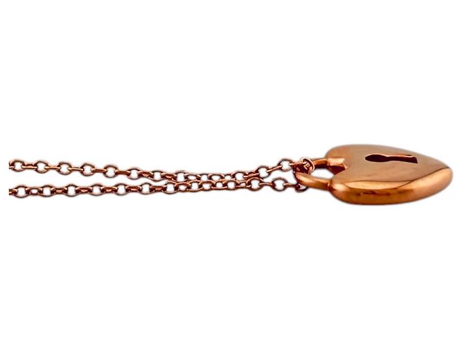 Autre Marque Collana Heart Lock di Tiffany & Co. in oro rosa 18K - vista 4