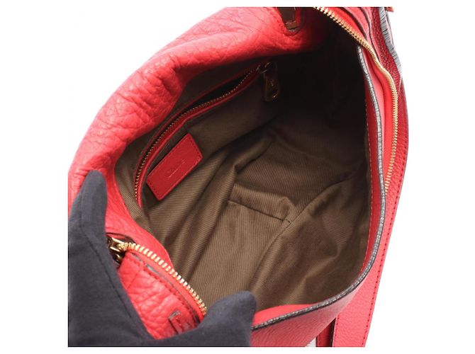 Bolso de hombro Chloé Marcie de piel roja - vista 3