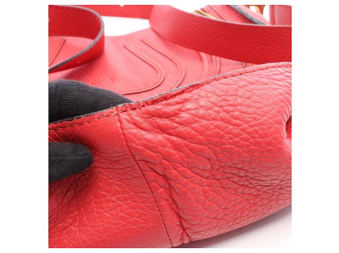 Bolso de hombro Chloé Marcie de piel roja - vista 8