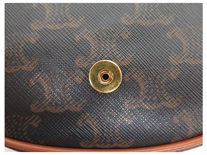 Céline NUOVA BORSA A MANO CELINE MINI BESACE TOILE TRIOMPHE 196702 BORSA A TRACCOLLA Marrone - vista 12