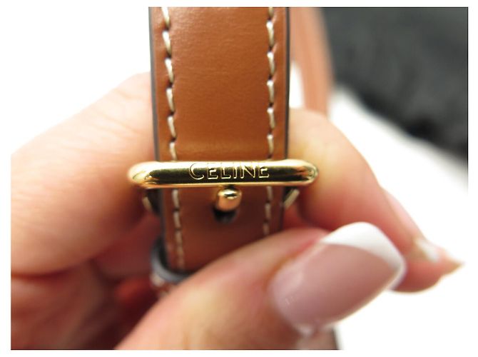 Céline NUOVA BORSA A MANO CELINE MINI BESACE TOILE TRIOMPHE 196702 BORSA A TRACCOLLA Marrone - vista 16