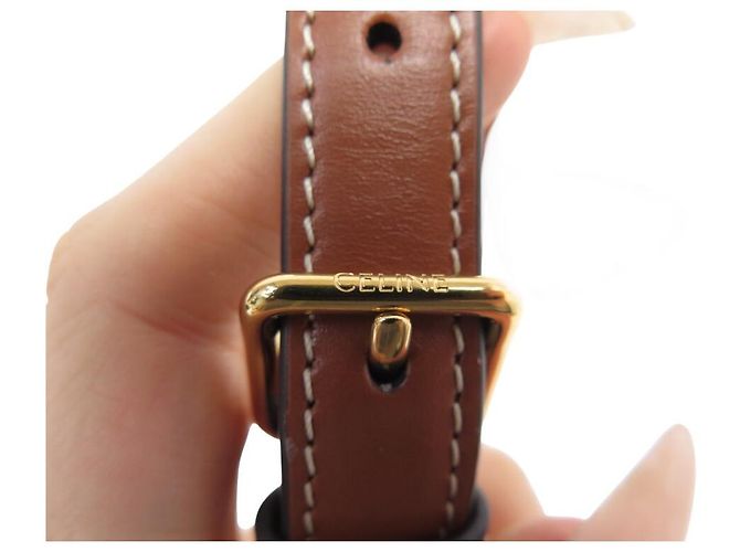 Céline NUOVA BORSA A MANO CELINE MINI BESACE TOILE TRIOMPHE 196702 BORSA A TRACCOLLA Marrone - vista 7