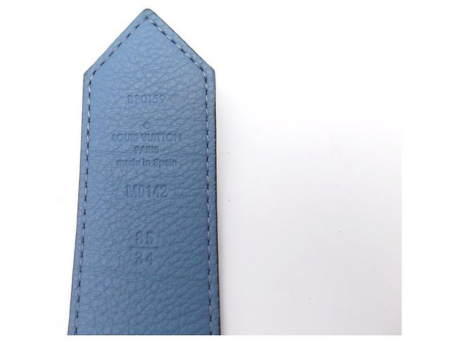 NEU LOUIS VUITTON LV CIRCLE WENDELGÜRTEL LEINWAND & LEDER 85 BLAU - Ansicht 13