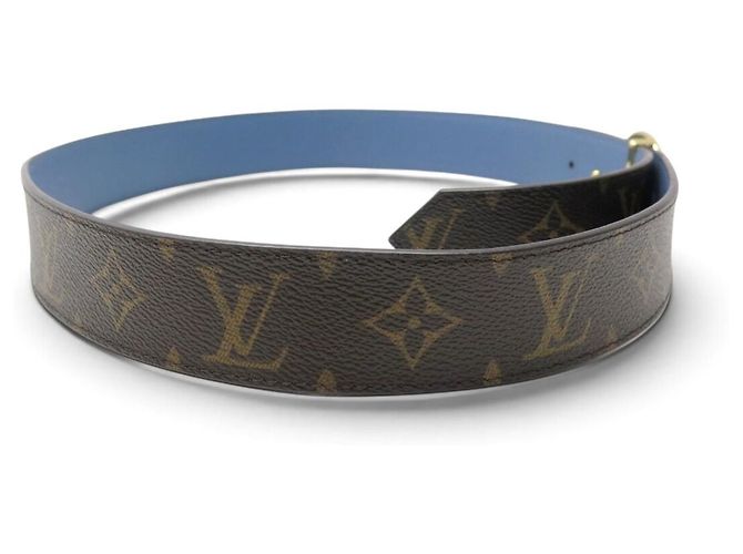 NEU LOUIS VUITTON LV CIRCLE WENDELGÜRTEL LEINWAND & LEDER 85 BLAU - Ansicht 5