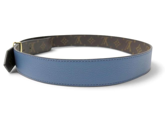 NEU LOUIS VUITTON LV CIRCLE WENDELGÜRTEL LEINWAND & LEDER 85 BLAU - Ansicht 8