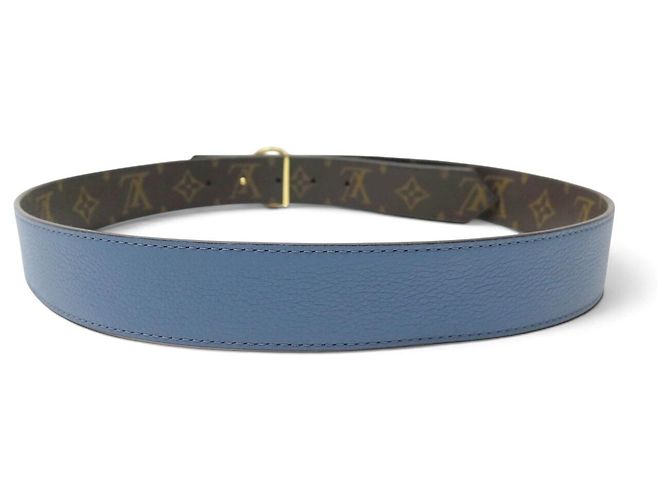 NEU LOUIS VUITTON LV CIRCLE WENDELGÜRTEL LEINWAND & LEDER 85 BLAU - Ansicht 9
