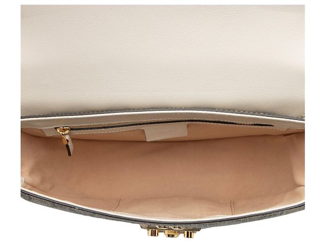 Borsa a tracolla piccola Gucci GG Supreme Padlock Saddle Marrone Beige - vista 6