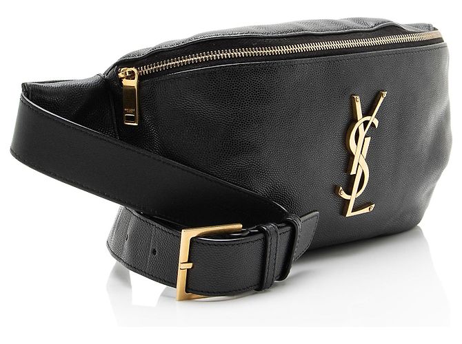Autre Marque Borsa cintura classica Saint Laurent in pelle di vitello Monogram Cassandre Nero - vista 2